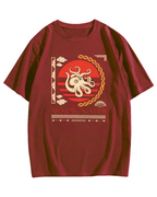 Japanese Octopus Cotton casual T-shirt