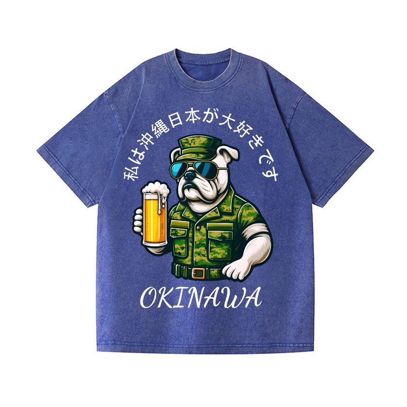 Okinawa Dog Vintage Wash Japanese Design T-Shirt
