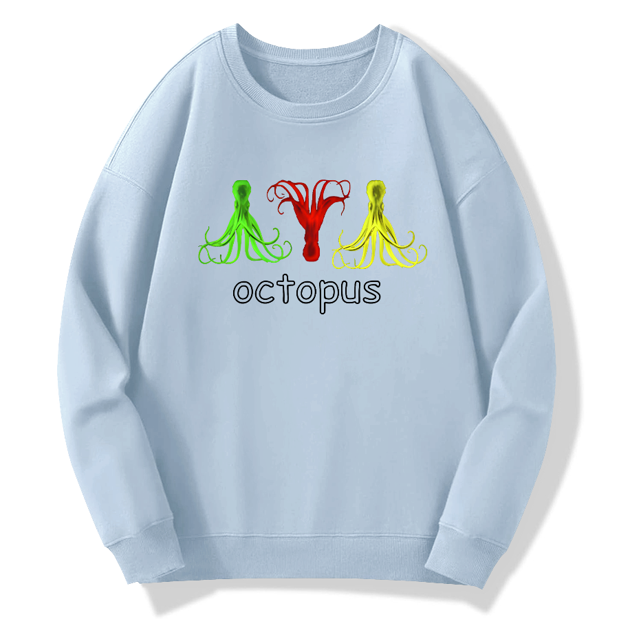 octopus Cotton Pullover Sweatshirt