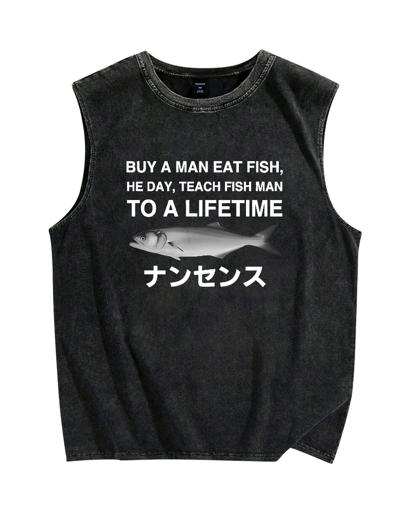 Funny To A Lifetime Vintage Distressed Washed Tank Top