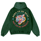 Tiger Vintage Washed Cotton Back Art Hoodie