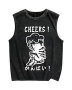 Cheers Vintage Distressed Washed Tank Top