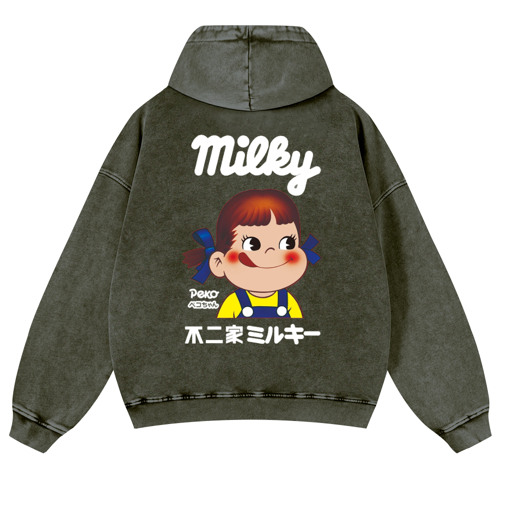 Fujiya Vintage Washed Cotton Back Art Hoodie
