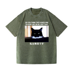 Cat Vintage Wash Japanese Design T-Shirt
