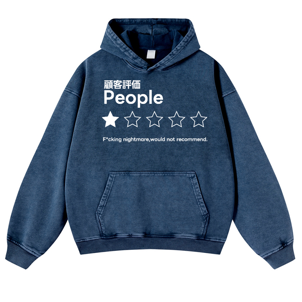 People Vintage Washed Thick Cotton Hoodie