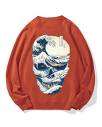 Wave Skeleton Cotton Sweatshirt