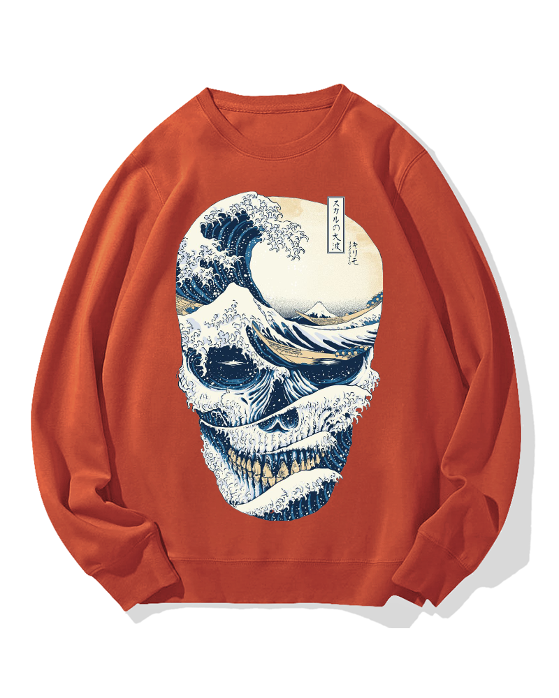 Wave Skeleton Cotton Sweatshirt