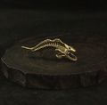 Vintage Brass Fishbone Keychain