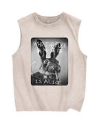Who Is Alice? Vintage Distressed Washed Tank Top