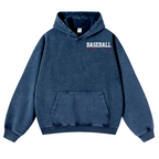 Baseball Vintage Washed Cotton Back Art Hoodie