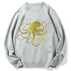 Japanese Octopus Geek Cotton Sweatshirt