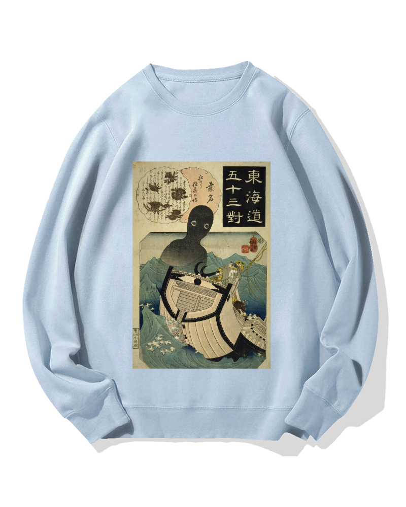 Ghost of the Sea Ukiyo-e Cotton Sweatshirt