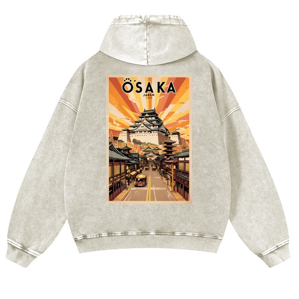 Osaka Vintage Washed Cotton Back Art Hoodie