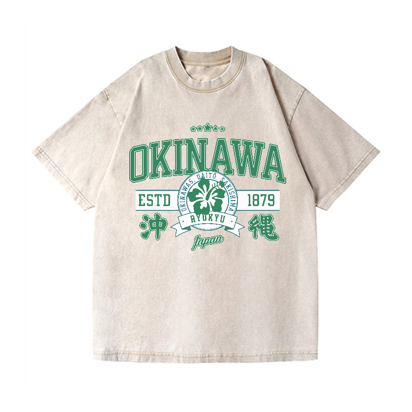 Okinawa Daito Sakishima Ryukyu Vintage Wash Japanese Design T-Shirt