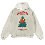 Christmas Osaka Octopus Vintage Washed Cotton Back Art Hoodie