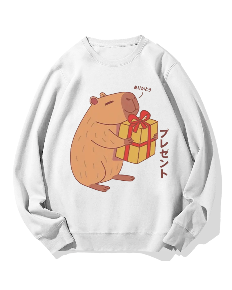 A present for Capybara Cotton Sweatshirt