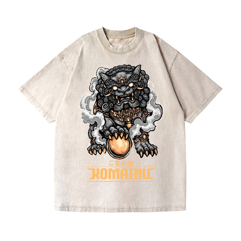 Komainu Vintage Wash Japanese Design T-Shirt