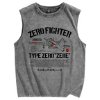 Japan Zero Fighter Vintage Distressed Washed Tank Top