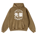 Senpai Vintage Washed Thick Cotton Hoodie