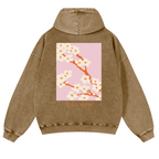 Sakura Vintage Washed Cotton Back Art Hoodie