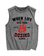 Boxing Gloves Vintage Distressed Washed Tank Top