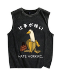 Hate Working Vintage Distressed Washed Tank Top