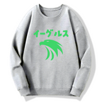 Japanese logo eagle Cotton Pullover Sweatshirt