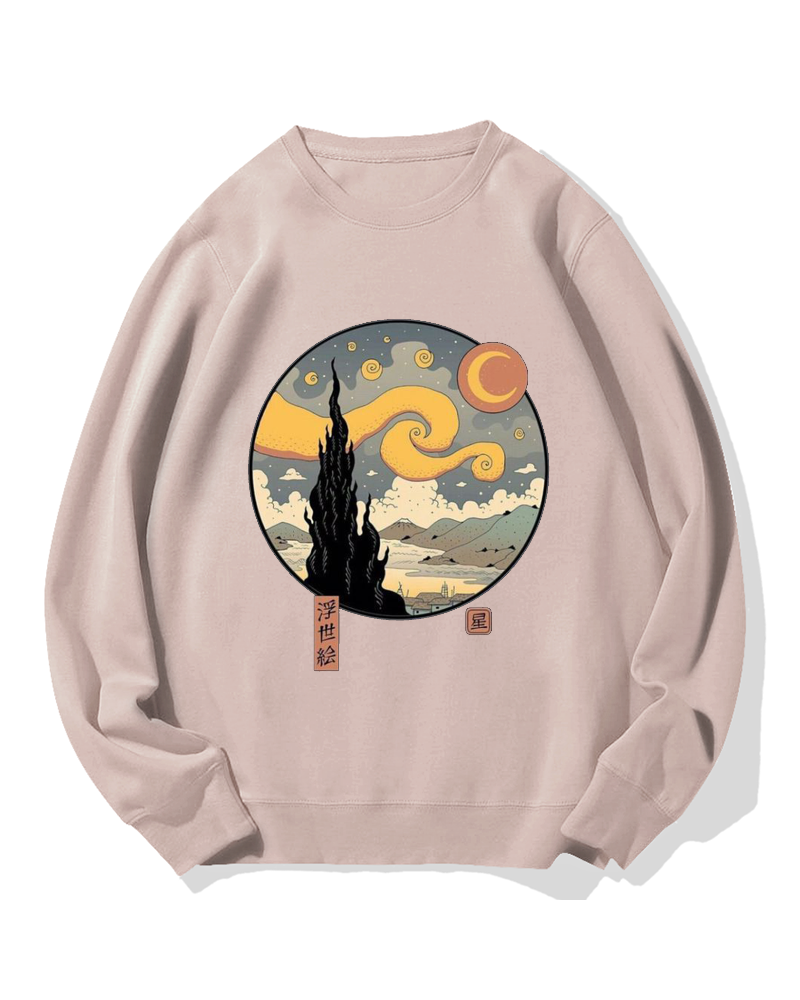 Ukiyo-e Painting Cotton Sweatshirt