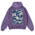 Yasuragi Vintage Washed Cotton Back Art Hoodie