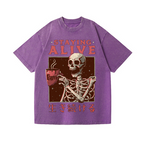 Staying Alive Vintage Wash Japanese Design T-Shirt