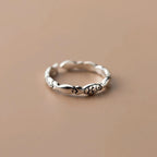 Retro Simple Thai Silver Fish Ring