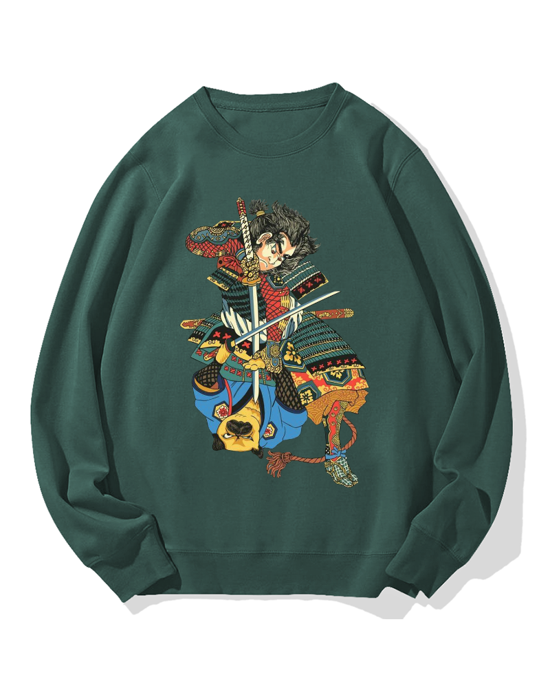 Dog vs Samurai Cotton Sweatshirt