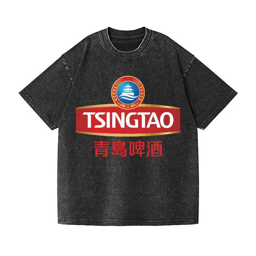 TsingTao Beer Vintage Wash Japanese Design T-Shirt