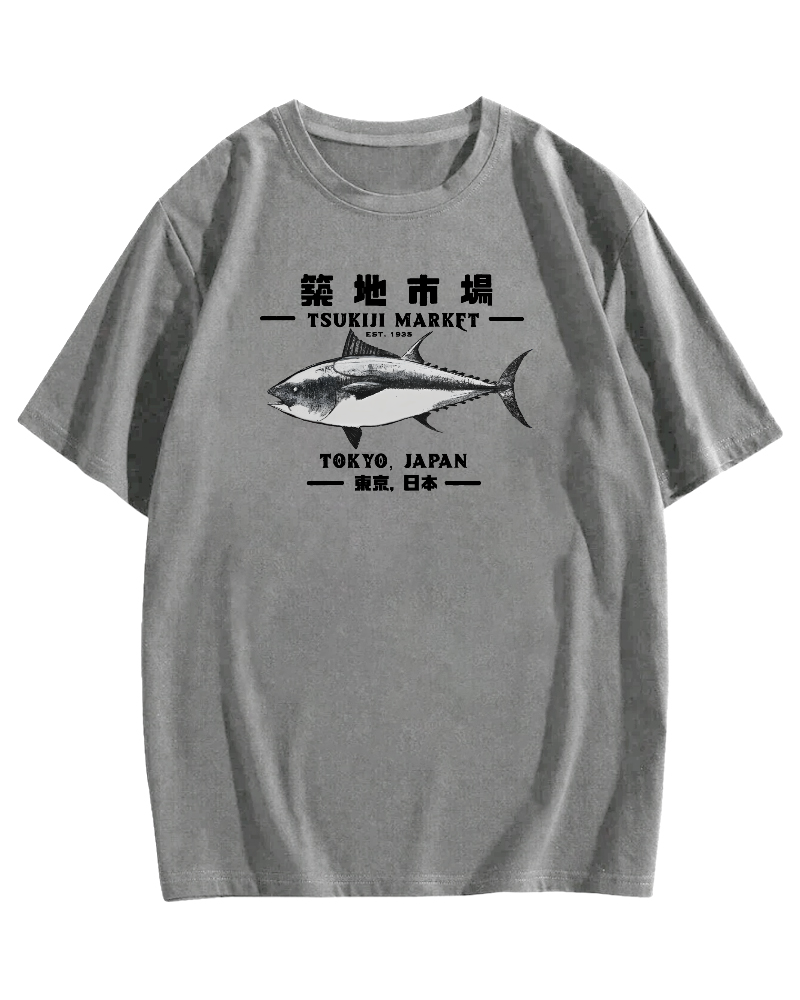 Tokyo Tsukiji Market Cotton casual T-shirt