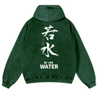 Bruce Lee Water Vintage Washed Cotton Back Art Hoodie