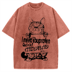 Ibuprofen Cat Vintage Washed T-shirt