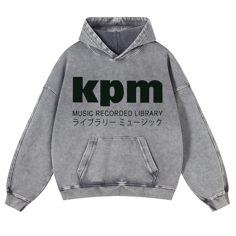 KPM Music Recorded Library Vintage Washed Thick Cotton Hoodie