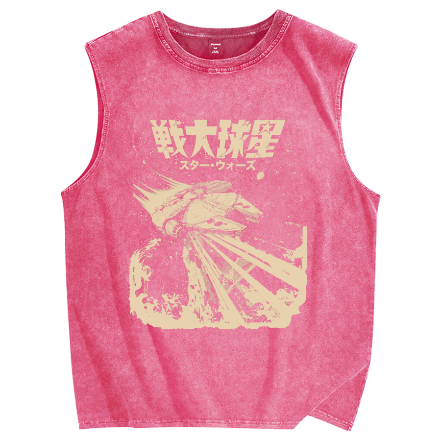 Falcon Space Battleship Vintage Distressed Washed Tank Top