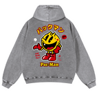 Pacman Vintage Washed Cotton Back Art Hoodie