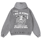 Octopus Vintage Washed Cotton Back Art Hoodie