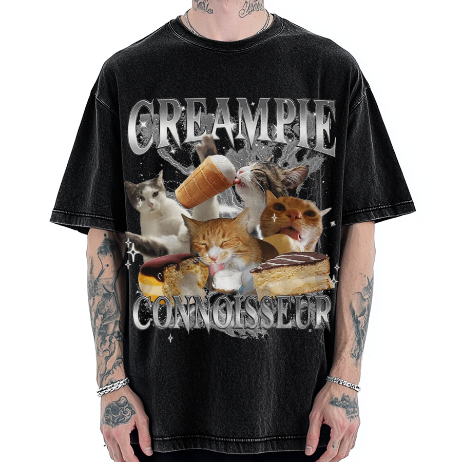 Creampie Connoisseur Meme Vintage Washed T-shirt