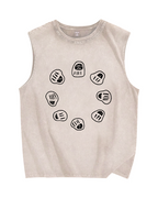 Japan Small Daruma Vintage Distressed Washed Tank Top
