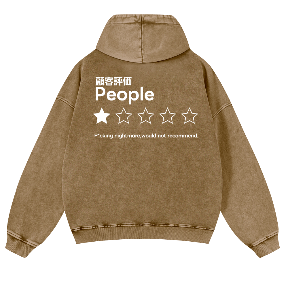 People Vintage Washed Cotton Back Art Hoodie