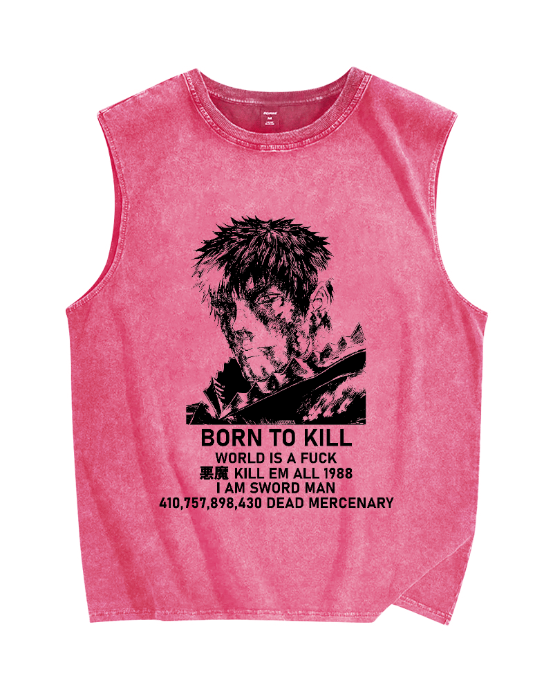 Born to Kill Vintage Distressed Washed Tank Top
