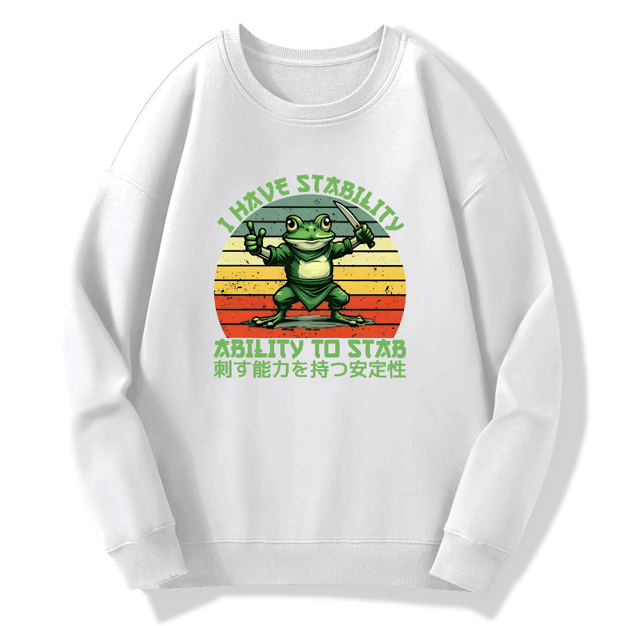 Mentally stable assassin frog with puncture ability Cotton Pullover Sweatshirt