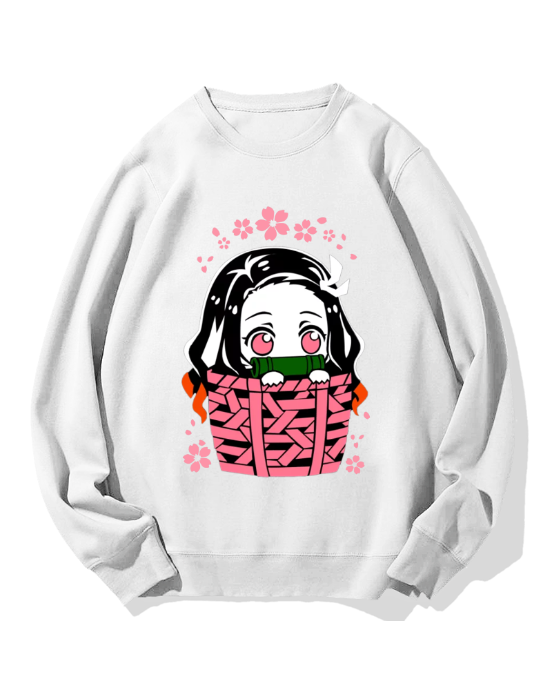 Nezuko Chibi basket Cotton Sweatshirt