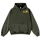 Spaghetti Cat Vintage Washed Cotton Back Art Hoodie