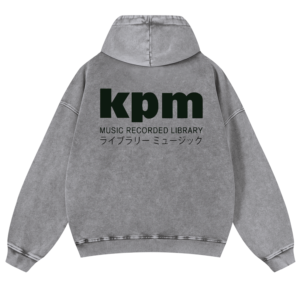 KPM Music Recorded Library Vintage Washed Cotton Back Art Hoodie