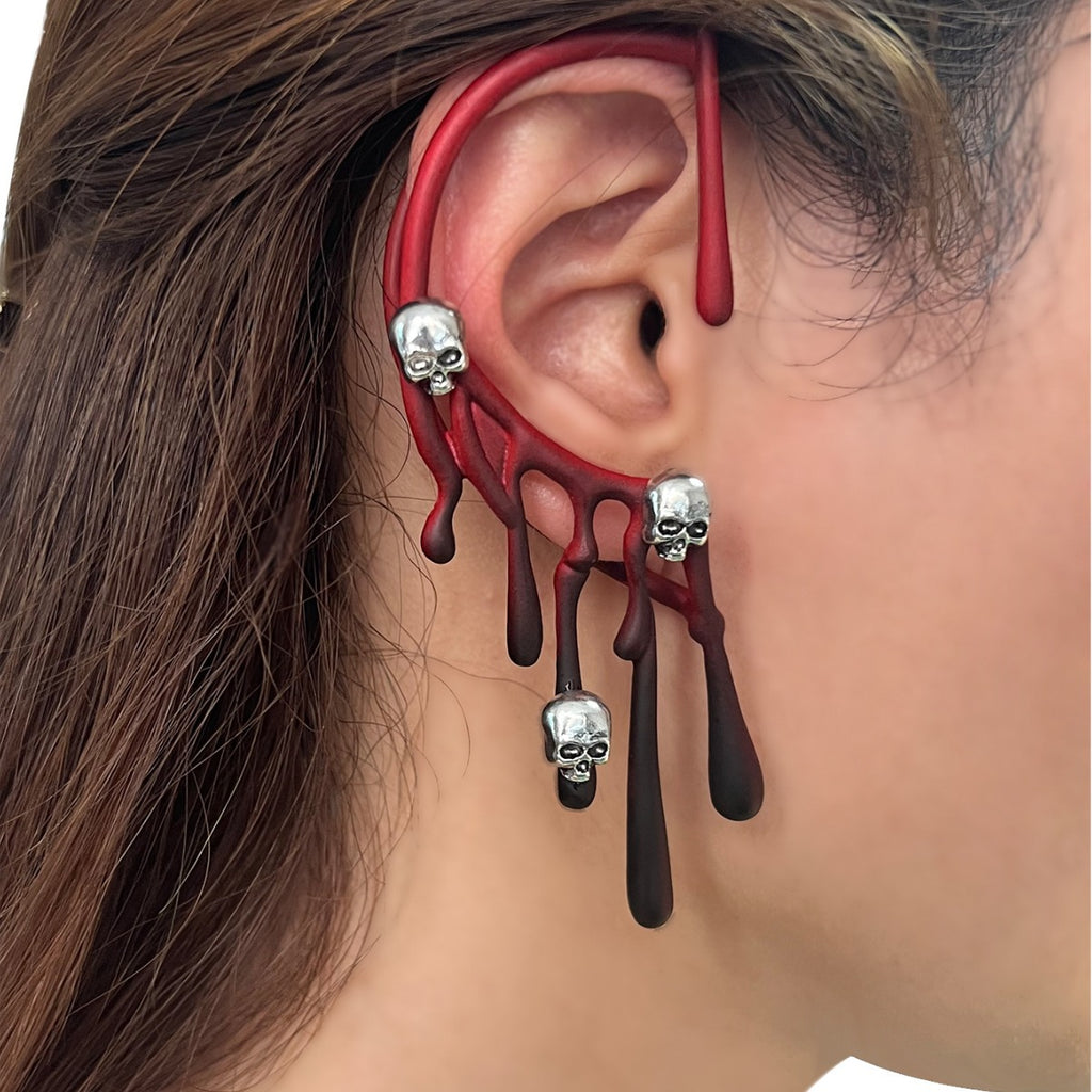 Halloween Lava Wine Red Earrings