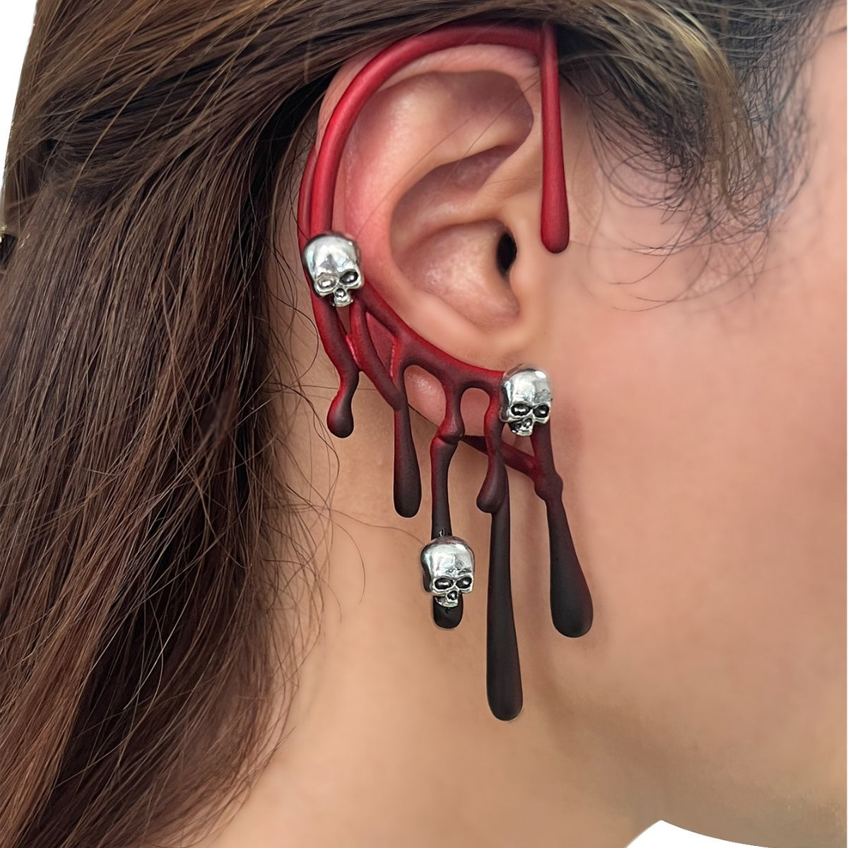 Halloween Lava Wine Red Earrings